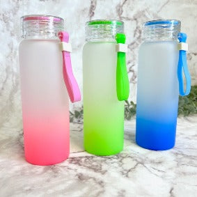 500ml Frosted Glass Gradient Colour Drink Bottle - FROSTED GLASS for sublimation, UV DTF, vinyl (Copy)