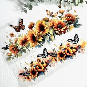 40oz DTF UV Transfer Sticker / Decal (direct to film) - Sunflowers INTRO PRICE